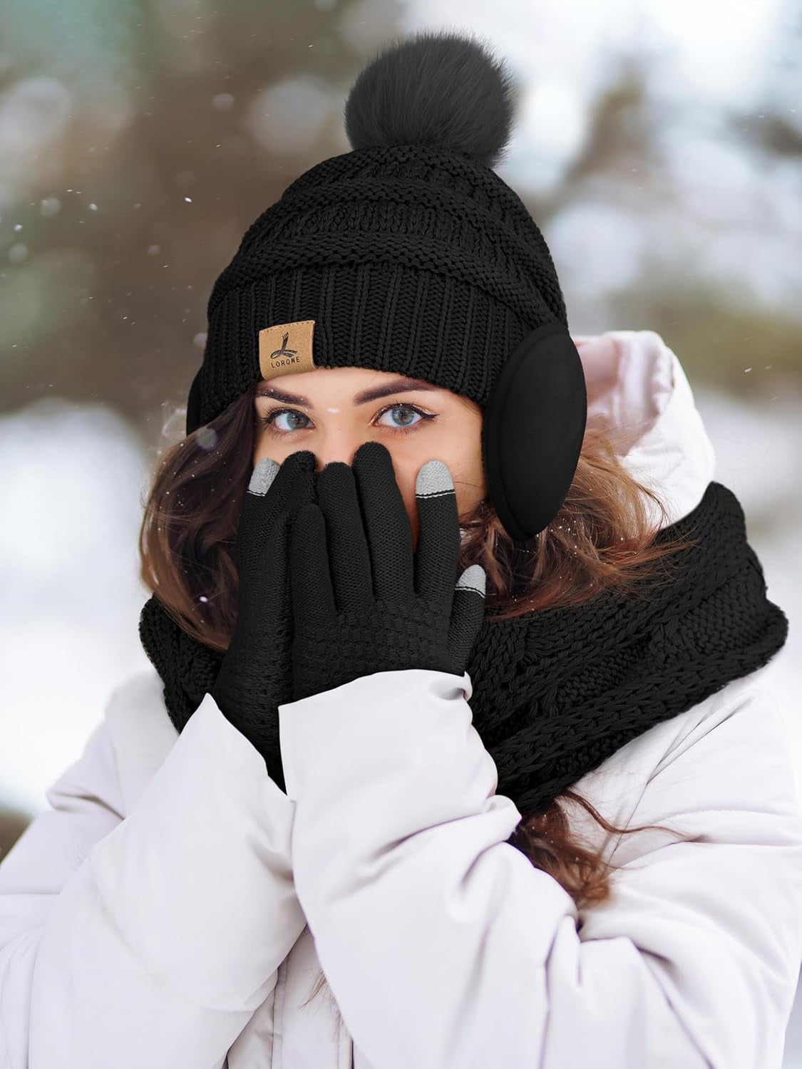 Gloves, scarf, winter hats and ear warmers, cool style. Suitable for women and men