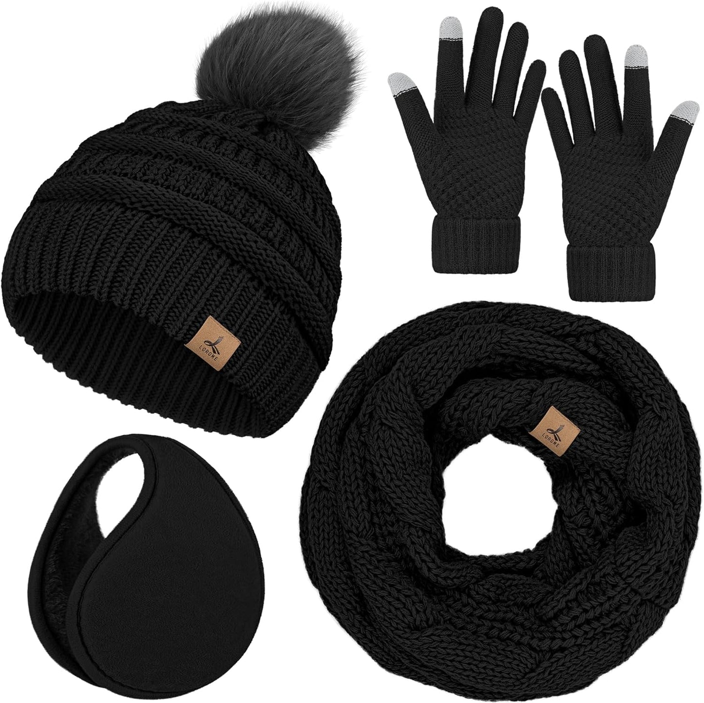 Gloves, scarf, winter hats and ear warmers, cool style. Suitable for women and men