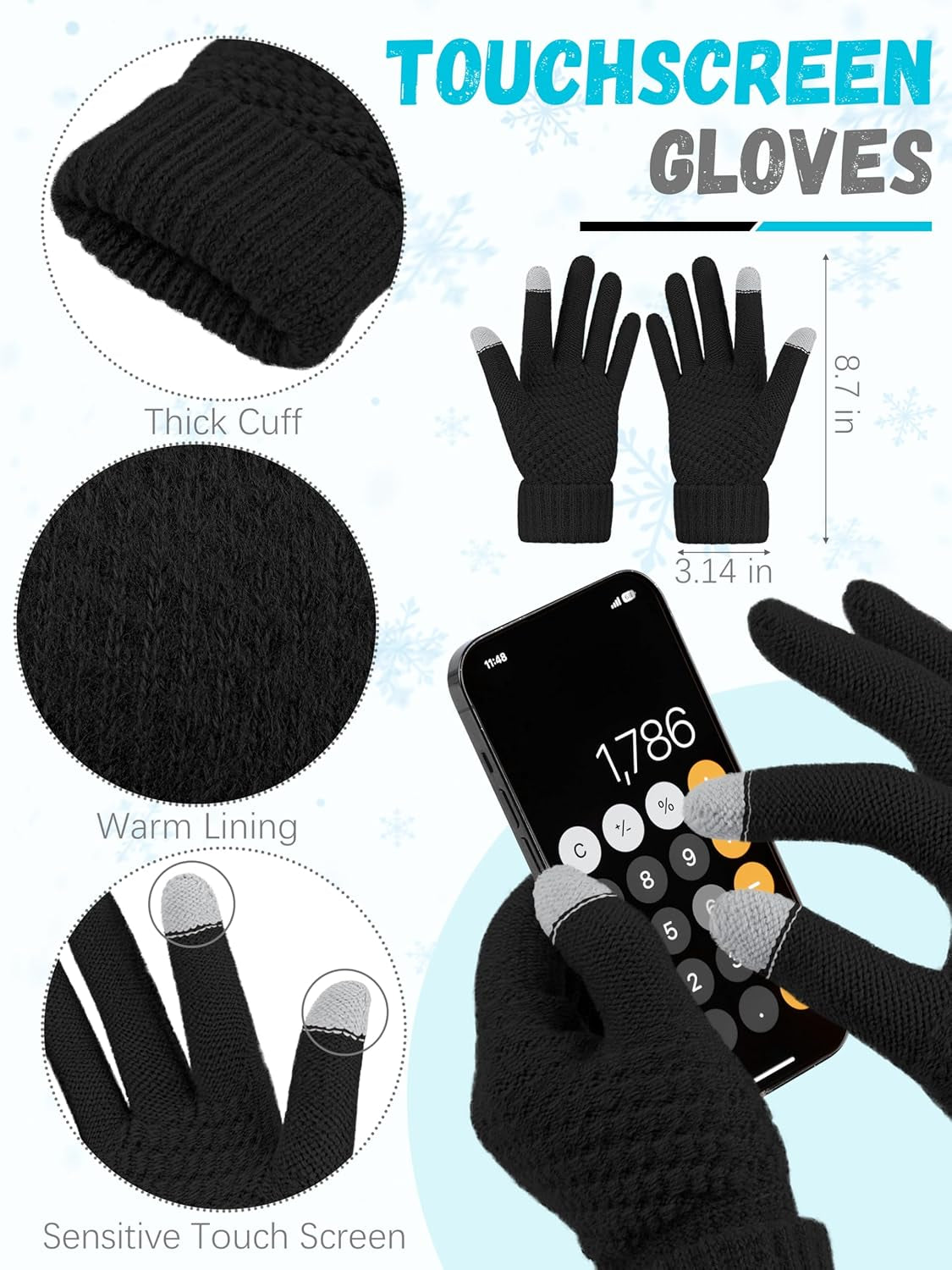 Gloves, scarf, winter hats and ear warmers, cool style. Suitable for women and men